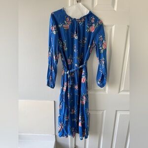 LOFT Blue Floral Long Sleeve Dress